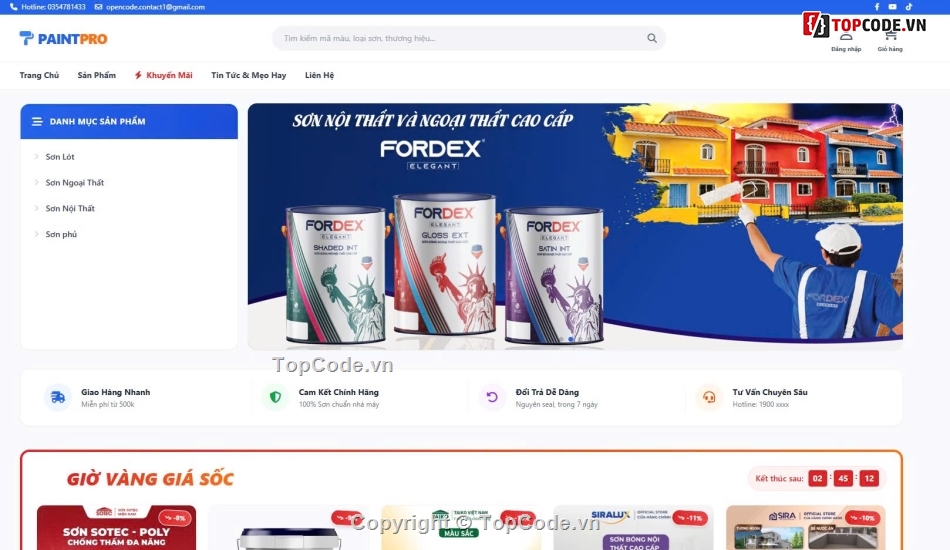 giao diện web,web bán sơn,web app